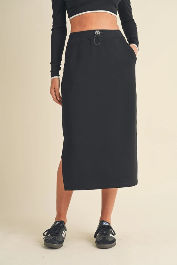 Drawstring Midi Skirt